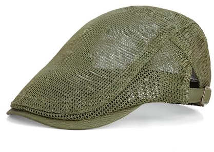 LISHIHE Baskenmütze Herren Sommer Mesh,Schiebermütze Damen Leichte,Sommerhut Unisex Atmungsaktiv Verstellbar für Outdoor-Aktivitäten,Golf