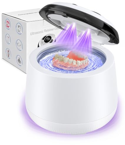 Ultrasonic Retainer Cleaner Machine UV, 48kHz Rechargeable Cleaning Pod