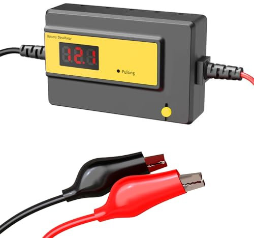 Desolfatore automatico per batterie al piombo-acido GEL, AGM, SLA, per auto, camion, moto, ATV, barche, pannello solare， con clip grandi (12-72V，400AH)