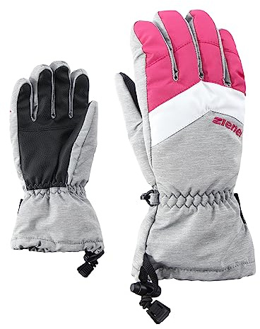 Ziener LETT AS - Guanti da sci per bambini, impermeabili, traspiranti, grigio chiaro