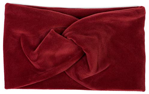 styleBREAKER Damen Stirnband Samt Optik Twist Knoten Haarband | Viskose-Material, 13 cm breit, Bundweite 21 cm (elastisch anpassbar für 56-59 cm Kopfumfang), schützender Ohrenwärmer.