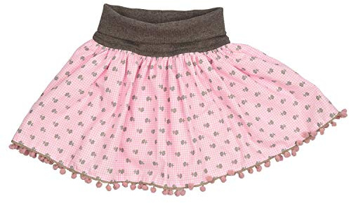 Rock Trachtenrock mit elastischem Bündchen und Pomponkante rosa, in Größe 62/68