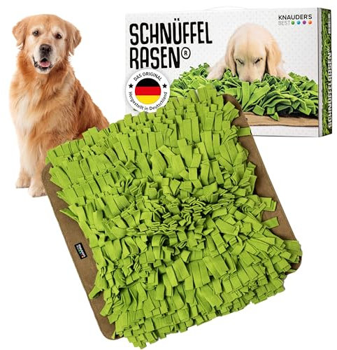 KNAUDER'S Best - Schnüffelteppich für Hunde in 60cm x 60cm - Schnüffelteppich mit mehr als 1.150 Fransen - Hundespielzeug aus 3qm Polarfleece - Weich und sanft - Hundezubehör Made in Germany