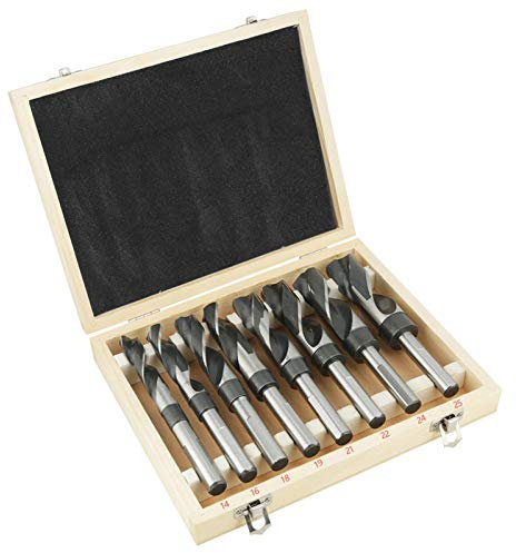 Spiralbohrer Set, Kernlochbohrer Satz HSS Metallspiralbohrer Bohrer Set Aus Gehärtetem Stahl 8 Stück Metallbohrer 14/16/18/19/21/22/24/25 mm, für Kunststoff Holz