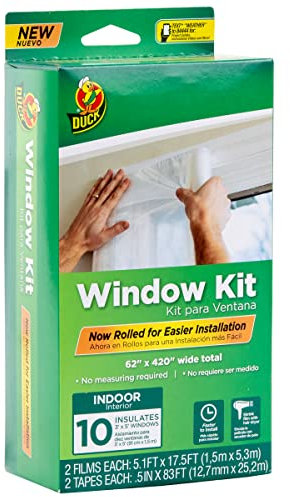 DUCK Brand Rolled Shrink Film Window Kit, Insulates up to 10 Windows, 62 in. x 420 in, Clear (287406)