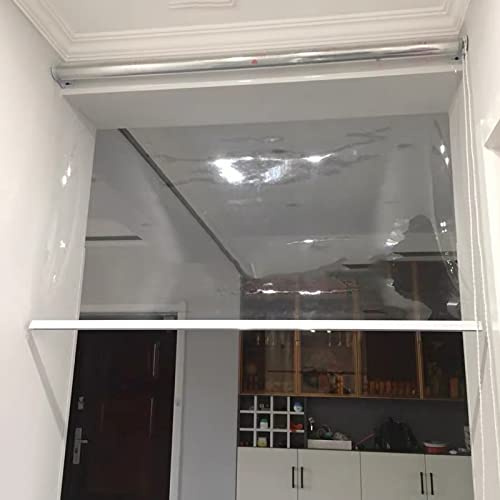Küchenbad Klare Rollo Jalousien Wasserdichte Durchsichtige Rollos Gartenrollos,Seitenrollo Außenrollo Wetterfest Sonnenschutz Rollläden für Fenster und Tür,Zuhause und Büro (W140xH220cm/W55xH87)