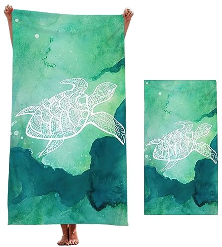 Lucien Strandhandtuch, Strandtuch XXL, Mikrofaser Strandtuch, Schnell Trocknendes Sandfest Handtuch für Sport Travel Yoga Camping Beach Gym (Ruhiges Grün)
