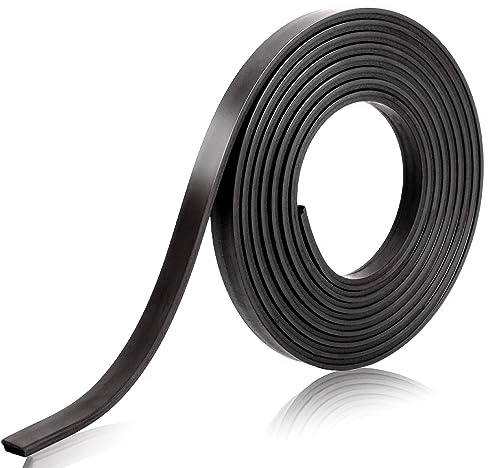 75 Flexible Magnetic Strip, Flex Refill, Shower Door Replacement, 3/8 Wide, 1/8 Thick, for Shower and Swing Glass Doors (Black)
