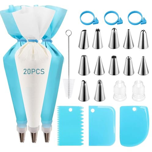 CVOZO Mangas pasteleras con boquillas accesorios para hornear juegos de decoración para tartas: accesorios para tartas de Navidad Accesorios para hornear de Navidad Reutilizables Manga pastelera de