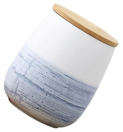 BESTonZON Pot De Conservation Alimentaire En Céramique Grand Format Mat Bleu, Boîte Hermétique Pour Aliments Secs, Bonbonnière Scellée, La Cuisine Et Rangement, Pot De Stockage Solide