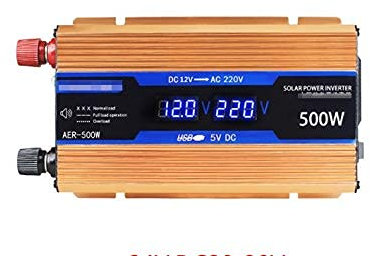Inversor de Corriente para Coche de 500 W/1200 W/1600 W/2200 W Inversor de energía Solar para Coche Placa de Alto Rendimiento, LCD Inteligente, Interruptor de alimentación Independiente, Ventilador
