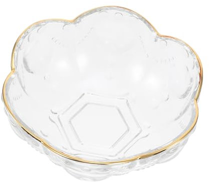 Ciieeo Transparente Glasschale mit Goldenem Rand für Salat und Dessert