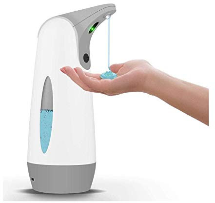 GeRRiT Distributeur automatique de savon, distributeur de savon sans contact avec capteur de mouvement infrarouge, 400 ml Distributeur de savon automatique Sanitizeur à main Capteur de mouvement infra
