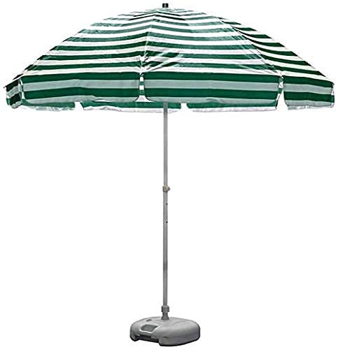 KOHARA Housewares Sonnenschirm-Sonnenschirm für den Garten, 2,4 m, gestreifter Strandschirm, UV 50+, tragbarer Sonnenschirm für den Außenbereich, Terrasse, Garten, Sonnenschutz mit 8 st