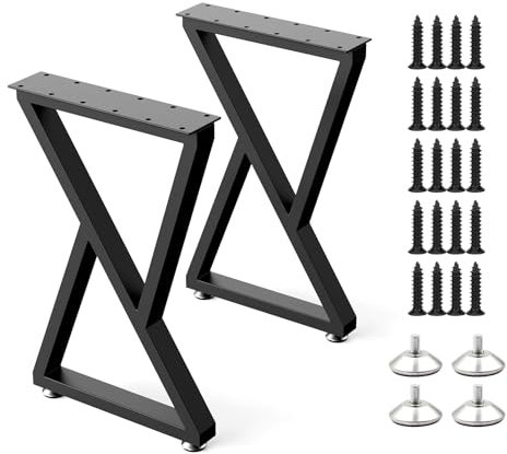 Gumcoly 2 Stück Tischbein Metall Möbelfüße für Sitzbank, Industrial Tischgestell Tischkufen Robust, H71cm x W78cm, Schwarz, für DIY-Couchtisch, Esstisch, Schreibtisch oder Stühle