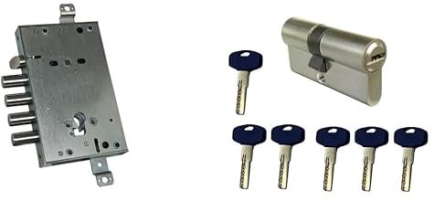 AERREGI SERRATURA BLINDATA INTERASSE 28 mm CON ENTRATA 63 mm A DOPPIA MANDATA | SERRATURA PER PORTE BLINDATE REVERSIBILE | RICAMBIO CISA