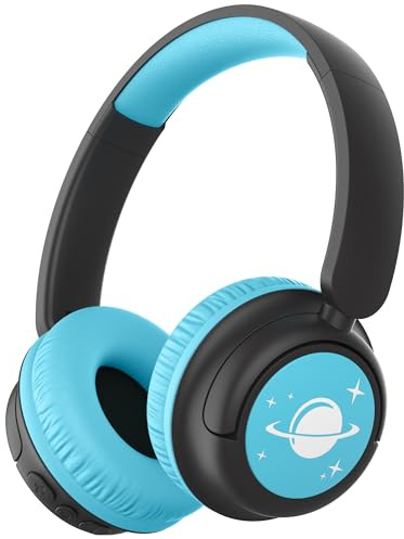 iClever Bluetooth kopfhörer Kinder, 60 Std Akku, 74/85 dBA Lautstärkebegrenzung, Stereo-Sound, Typ-C, Bluetooth5.4, Kabellos Kinderkopfhörer Over Ear mit Mikrofon für Tablet/Reisen, Schwarz Grün