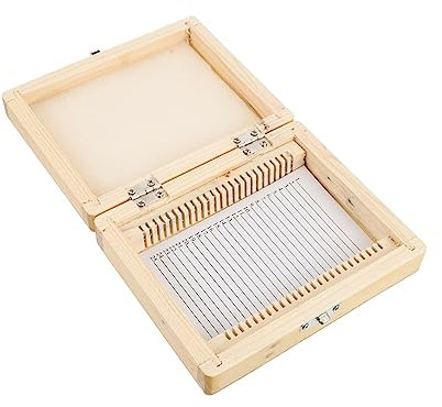 iplusmile 2stücke Mikroskop Objektträger Aufbewahrungsbox Aus Holz Fach Slide Storage Holder Mit Nummerierten Fächern Für Laborschüler Und Homeschool Schützt Vor Kratzern Und Bruch