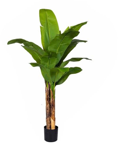 Künstlicher Bananenbaum Mit Realistischen Blättern, Pflegefrei, Dekorativ Für Zuhause, Groß Und Leicht Zu Installieren - Geeignet Für Wohnzimmer, Büro, Hotel Und Laden-Dekoration.(1.6m/5.25ft/63in)