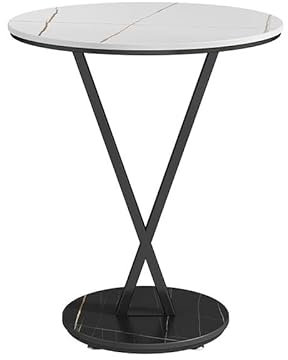 WQQYU6HKF Couch-Beistelltische, luxuriöser Marmor, runder Beistelltisch, kompakter Sofa-Beistellschrank, moderner Couchtisch, Balkonakzenttisch, Nachttisch, Couchtische (weiß)