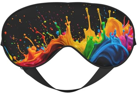 Schlafmaske mit Farbspritzer-Hintergrund, Nacht-Augenbinde, weicher Augenschutz für Damen und Herren, für Reisen, Nickerchen, Meditation
