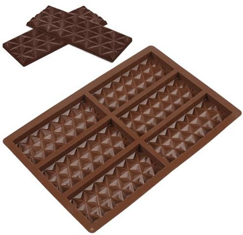 6 Zellen Schokoladenform Silikon Groß, 26x17cm Schokoladenform Silikon Tief, Antihaft Schokoladentafel Form, Schokolade Form für Schokolade DIY, Wiederverwendbare Schokolade Gießform