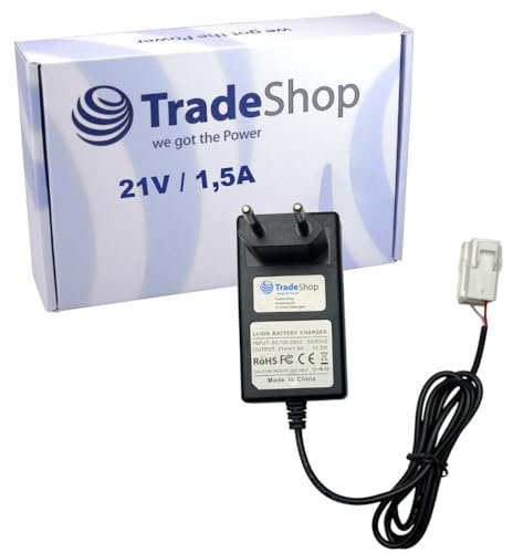 Trade-Shop 20V Li-Ion Ladegerät Netzteil kompatibel mit Worx Landroid S500i 2018, S700i 2018, WR104SI, WR104SI.1, WR105SI, WR105SI.1, WR106SI, WR090S