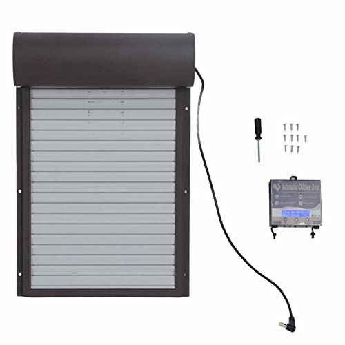 Automatisk hönshus dörröppnare, metalltimer med timer batteridriven för gård fjäderfäförsörjning brun
