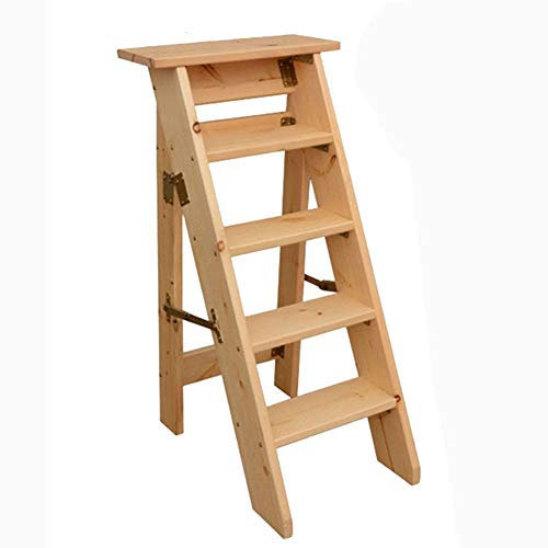 Ladder Stool Household Solid Wood Ladder Chair Dual-use Folding Step Stool Indoor Ladder Flower Stand
