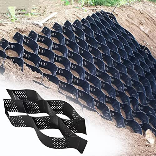 Durchlässige Pflastersteine für Auffahrt, HDPE, Kiesgitter, Bodengitter, Neigungskontrolle und Steine, Stabilisatorgitter, Schlamm-/Bodenblock-Kontrollgitter (3 x 5 m)