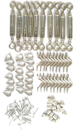 CIYODO 316 Stainless Steel Wire Rope Clamps Eyelets Tensioners Fixing Clips Crimps Turnbuckle Kit for Construction