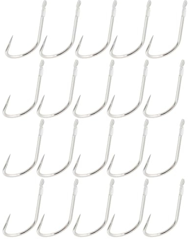 SG Store 20 kleine Angelhaken ohne Widerhaken mit 45 cm Schnur, geeignet zum Angeln von Gras, Karausche