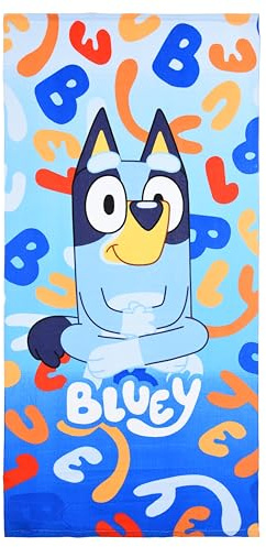 Volcano Toalla de playa para niños adecuada Bluey, toalla de playa, 70 x 140 cm, diseño de dibujos animados