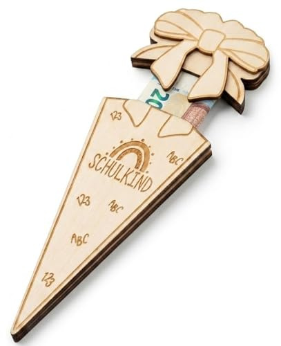 Geldgeschenk Einschulung Holz Schulkind Geldgeschenk Schulanfang | Kreative Holzgeschenke zum Schulanfang, Geschenkidee zur Einschulung, Schuleinführung & besondere Anlässe