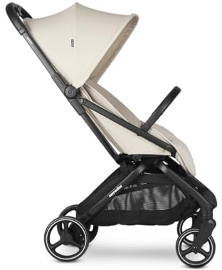 Easywalker Rockey M Kinderwagen & Buggy 0-22 kg – Kompakt & Leicht, Einhand-Faltmechanismus, Verstellbare Rückenlehne, Großer Einkaufskorb – Modell 2025, Farbe Bright Taupe (Braun)