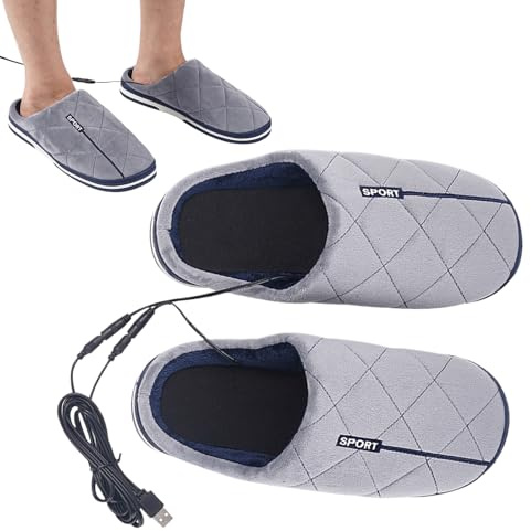Fußwärmer, Fußwärmer für Damen, beheizte Slipper, schnell beheiztes Fußpolster, wiederverwendbar, beheizte Slipper, für Damen und Herren, maschinenwaschbar