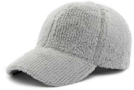 YAMEE Cappello da Baseball in Peluche Morbido per Donna,Cappello Invernale Caldo Regolabile,Cappello con Visiera Donna Tinta Unita,Ideale per Sport e attività All'aperto