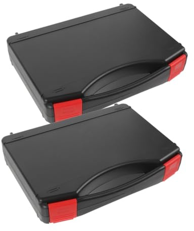 LOORGVEL 2 scatole per attrezzi compatte in plastica, resistenti agli urti e leggeri, organizer portatile con manico ergonomico per viaggi all'aperto e conservazione di piccoli attrezzi