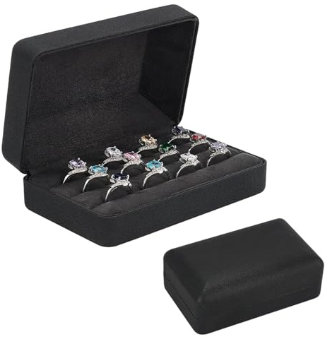 Bssowe Boite Bague, Boite Rangement Bijoux, Rangement Bague, Boîtes à Bijoux Et Présentoirs, Cuir Pu Boîte De Présentation Pour Femmes, Hommes, Filles, Boucles d'Oreilles, Boutons De Manchette