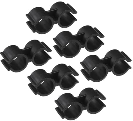 FIXOSHEE 6pcs Double Plastic Pipe Support Clamps H-type Pipe Connectors 25mm Inner Diameter Double Tube Fitting