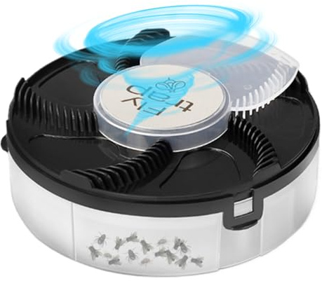 Piège à Mouches électrique Automatique, Rechargeable par USB, Puissant capteur d'intérieur, piège détachable et sûr, Rotation silencieuse pour Chambre à Coucher, Cuisine, Ferme, décoration de Jardin