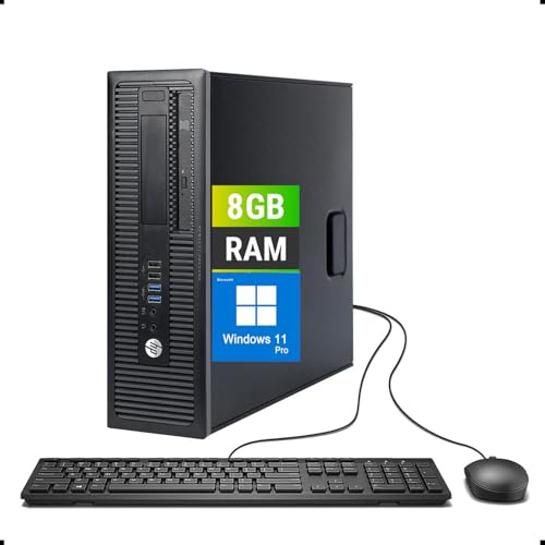 HP ProDesk 600 G1 SFF PC Ordinateur de Bureau, Intel Core i7-4770 3,4GHz, 8 Go de RAM, 240 Go SSD, VGA, Clavier QWERTY, Souris, USB WiFi, Windows 11 Pro (reconditionné)
