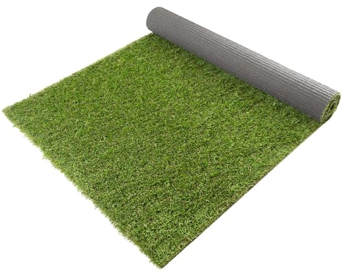 Balkon-Rasen Kunstrasen im Festmaß MILO - 2,00m x 1,00m, 23 mm Höhe, Wasserdurchlässiger Outdoor Bodenbelag, Rasen-Teppich