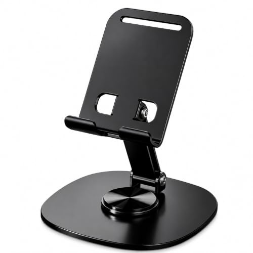 Phone Stand for Desk, Adjustable Foldable Phone Holder, Portable Mobile Phone Stand with Anti-Slip Base, Universal Smartphone Holder Compatible with iPhone, Samsung and Most Mobile Phones