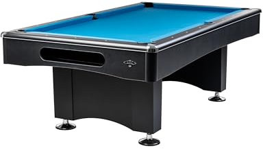 1a-sports Pool Billardtisch Black Pool 9 ft - 254x127 cm mit Schieferplatte inkl. Montage und Zubehörset von John West Billard