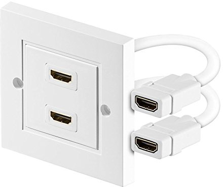 PerfectHD HDMI Wanddose 2 Fach Anschlussdose Buchse Unterputz Dose weiß FullHD 3D