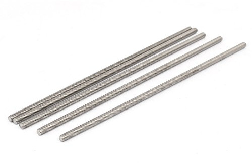 sourcing map 5 Stück Gewindestangen M5x190mm Edelstahl 304 Gewindestift | Metrischem Vollgewinde Bar Gewindestäbe, für Befestigung CNC-Werkzeugmaschinen 3D-Drucker Industrie Geräte, M5x190mm