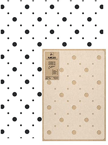 NAKLEO Wandschablone Groß Muster, Malschablone 59x95cm Dots Kreis Wiederverwendbare Kunststoff, Geometrische Tapete Wandgestaltung, DIY Craft, Holz Möbel Boden Stoff