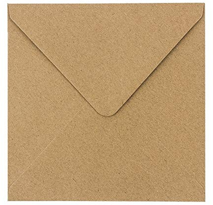 100 stycken högkvalitativa kraftkuvert 110 g/m², perfekta kuvert för brev, gratulationskort, inbjudningskort, födelsedagskort. 15,5 x 15,5 cm