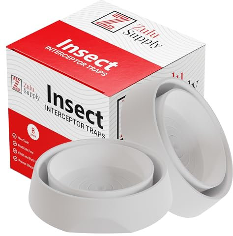 Bed Bug Interceptor Traps, 8 Pack, White, Eco-Friendly, No Pesticides or Powders Needed, Durable Material, Easy to Use, Bedbug Interceptors, Killer, Catcher, Detector and Monitoring Device